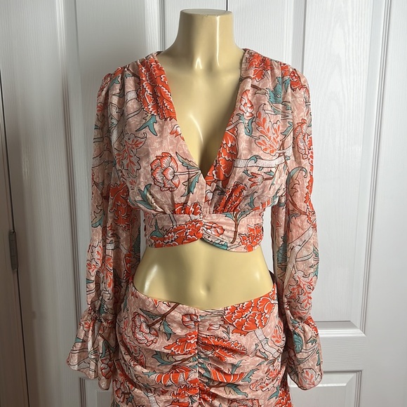 Rose velvet dress, size L, floral print - Picture 4 of 5